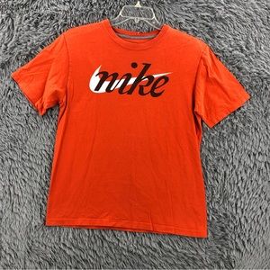Nike Tshirt Mens Medium Regular Fit Orange Athletic Workout Shirt